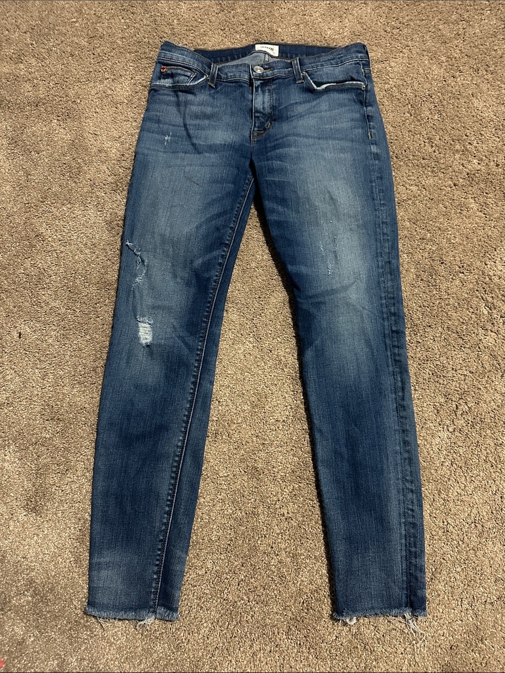 Hudson Dark Blue Distressed Skinny Jeans